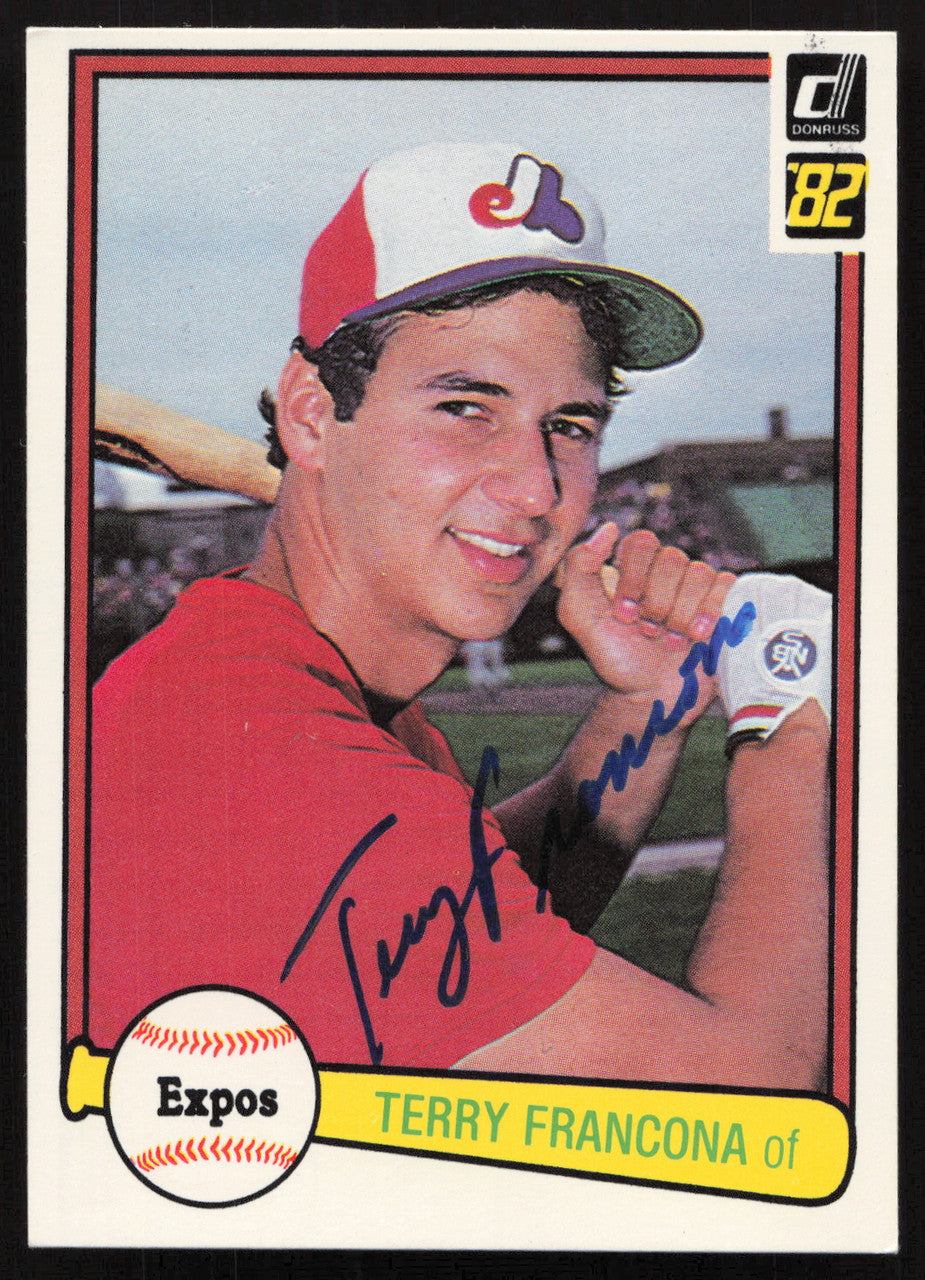 Terry Francona Autographed 1982 Donruss Rookie Card #627 Montreal Expos SKU #264883