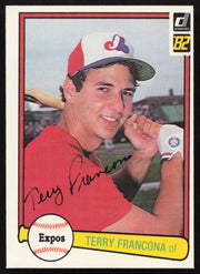 Terry Francona Autographed 1982 Donruss Rookie Card #627 Montreal Expos SKU #264884