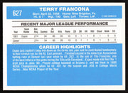 Terry Francona Autographed 1982 Donruss Rookie Card #627 Montreal Expos SKU #264884