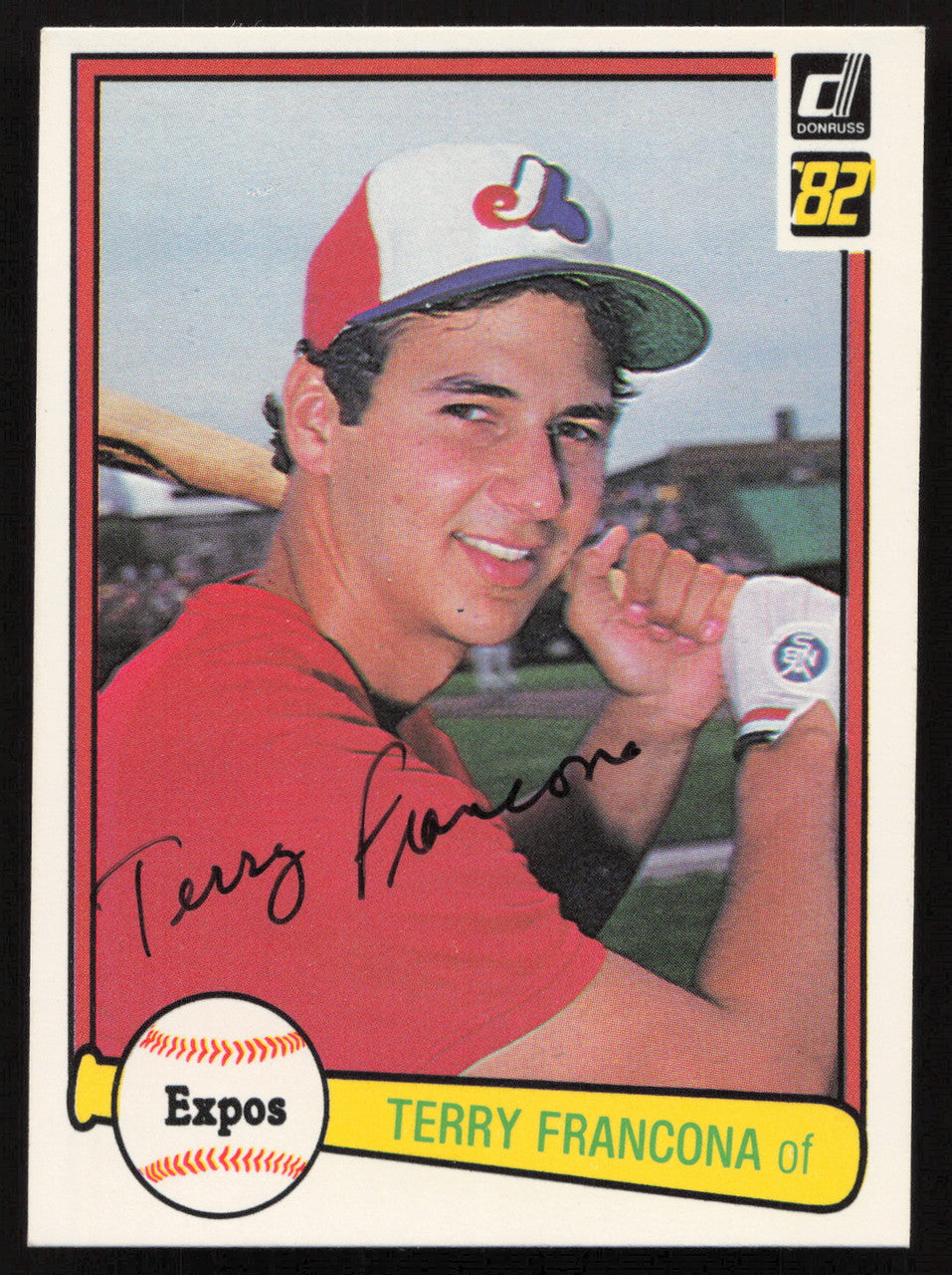Terry Francona Autographed 1982 Donruss Rookie Card #627 Montreal Expos SKU #264885