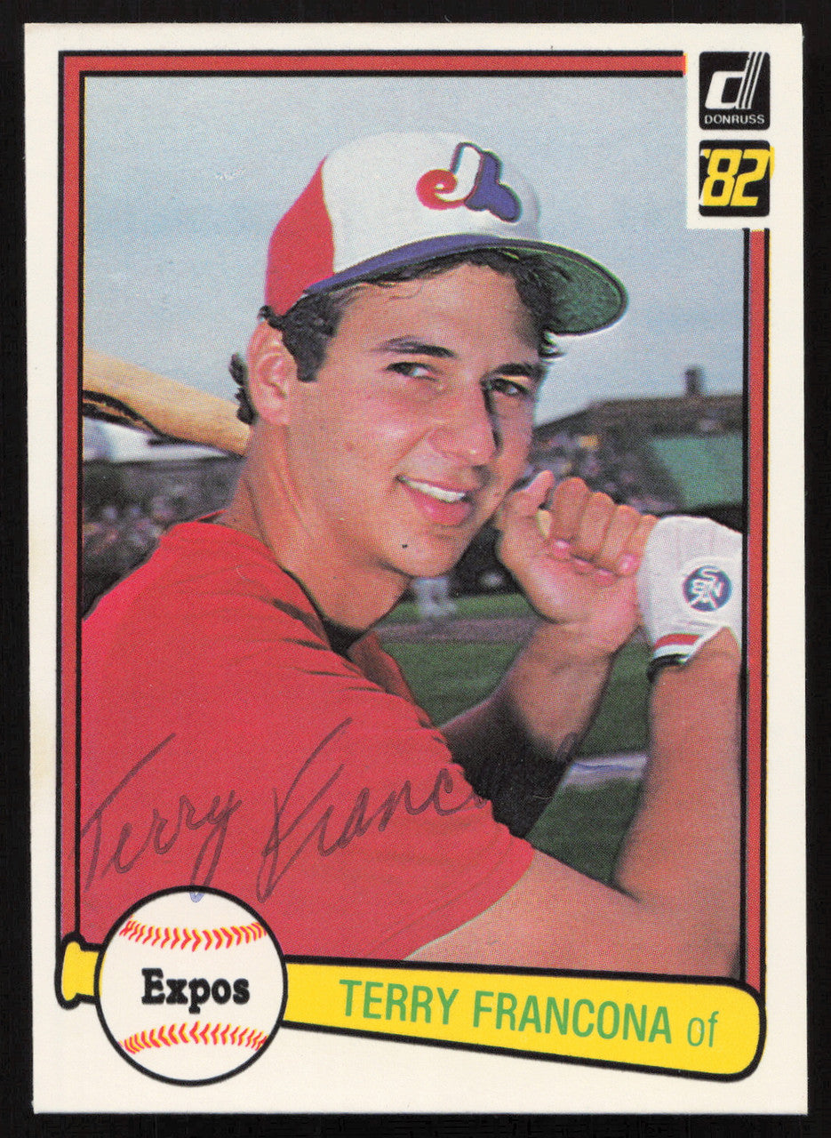 Terry Francona Autographed 1982 Donruss Rookie Card #627 Montreal Expos SKU #264886
