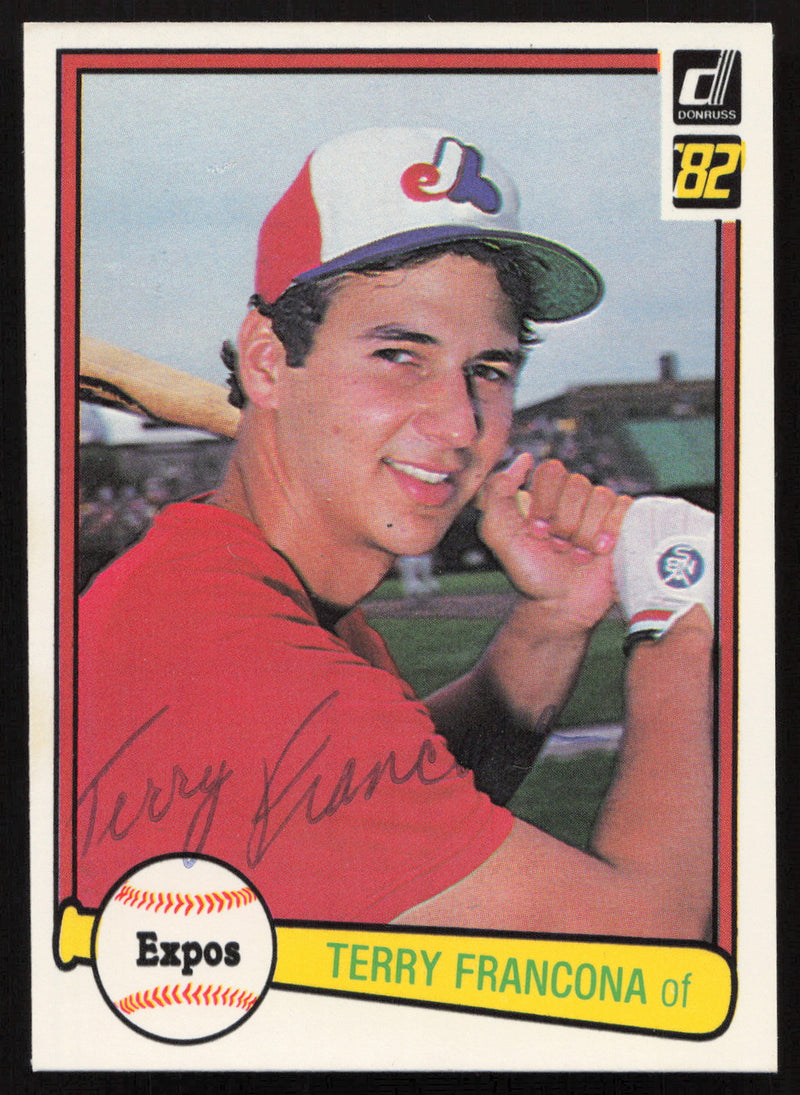 Terry Francona Autographed 1982 Donruss Rookie Card #627 Montreal Expos SKU #264886