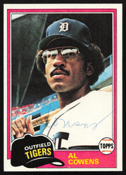 Al Cowens Autographed 1981 Topps Card #123 Detroit Tigers SKU #264893
