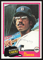 Al Cowens Autographed 1981 Topps Card #123 Detroit Tigers SKU #264894