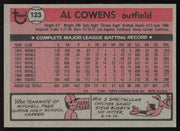Al Cowens Autographed 1981 Topps Card #123 Detroit Tigers SKU #264896
