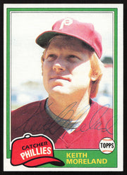 Keith Moreland Autographed 1981 Topps Card #131 Philadelphia Phillies SKU #264898