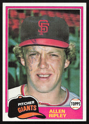 Allen Ripley Autographed 1981 Topps Card #144 San Francisco Giants SKU #264905