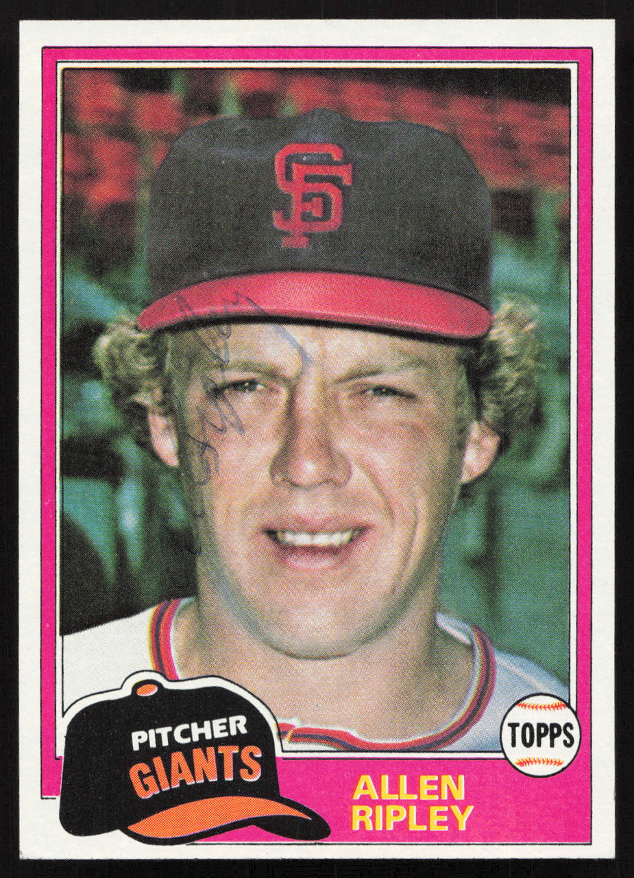 Allen Ripley Autographed 1981 Topps Card #144 San Francisco Giants SKU #264906