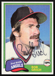 Bob Bobby Grich Autographed 1981 Topps Card #182 California Angels SKU #264907