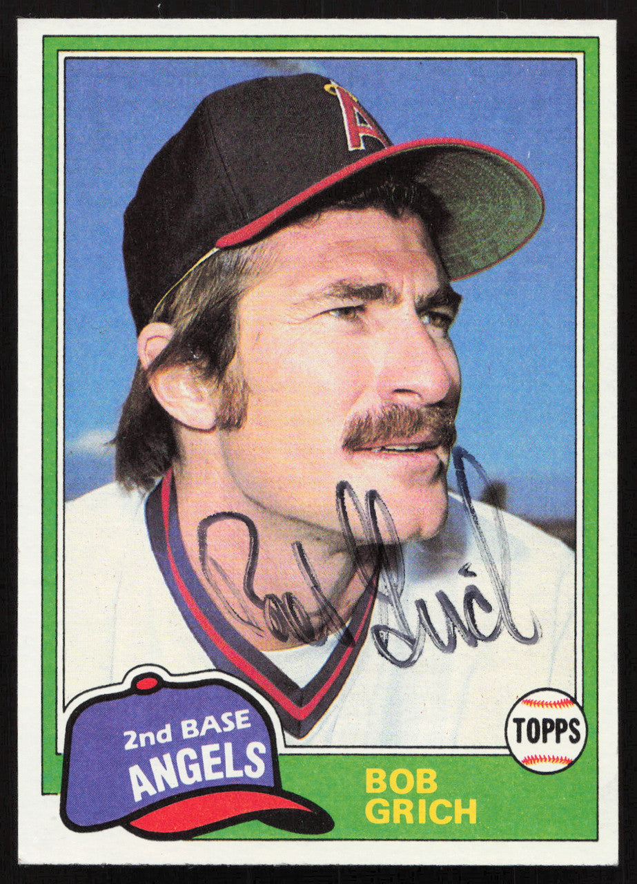 Bob Bobby Grich Autographed 1981 Topps Card #182 California Angels SKU #264907