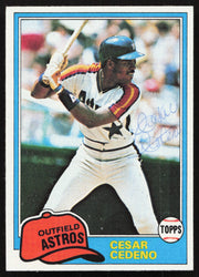 Cesar Cedeno Autographed 1981 Topps Card #190 Houston Astros SKU #264911