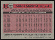 Cesar Cedeno Autographed 1981 Topps Card #190 Houston Astros SKU #264911