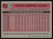 Cesar Cedeno Autographed 1981 Topps Card #190 Houston Astros SKU #264912