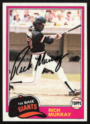 Rich Murray Autographed 1981 Topps Card #195 San Francisco Giants SKU #264914