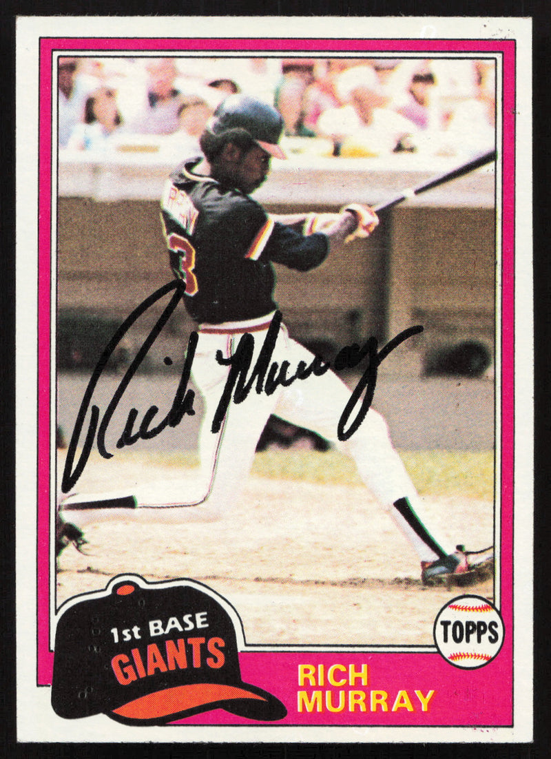 Rich Murray Autographed 1981 Topps Card #195 San Francisco Giants SKU #264914