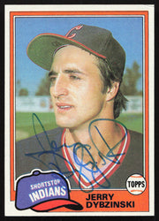 Jerry Dybzinski Autographed 1981 Topps Card #198 Cleveland Indians SKU #264916