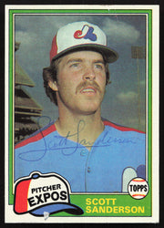 Scott Sanderson Autographed 1981 Topps Card #235 Montreal Expos SKU #264922
