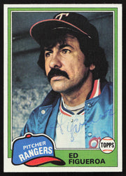 Ed Figueroa Autographed 1981 Topps Card #245 Texas Rangers SKU #264924