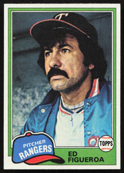 Ed Figueroa Autographed 1981 Topps Card #245 Texas Rangers SKU #264927