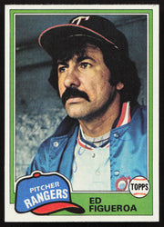 Ed Figueroa Autographed 1981 Topps Card #245 Texas Rangers SKU #264928