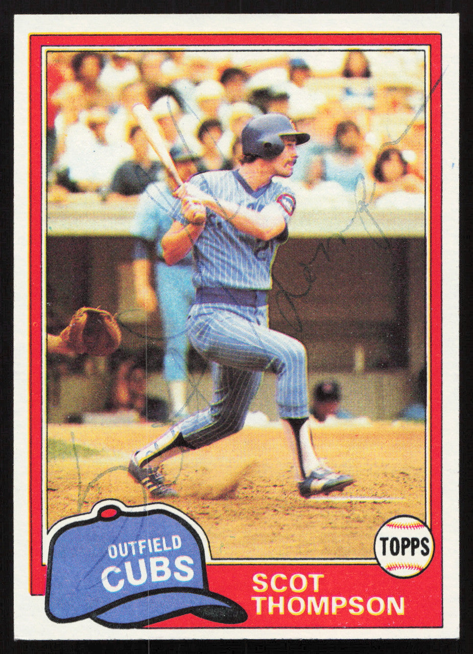 Scot Thompson Autographed 1981 Topps Card #395 Chicago Cubs SKU #264931