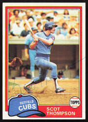 Scot Thompson Autographed 1981 Topps Card #395 Chicago Cubs SKU #264932