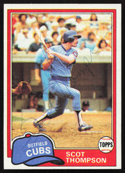 Scot Thompson Autographed 1981 Topps Card #395 Chicago Cubs SKU #264933