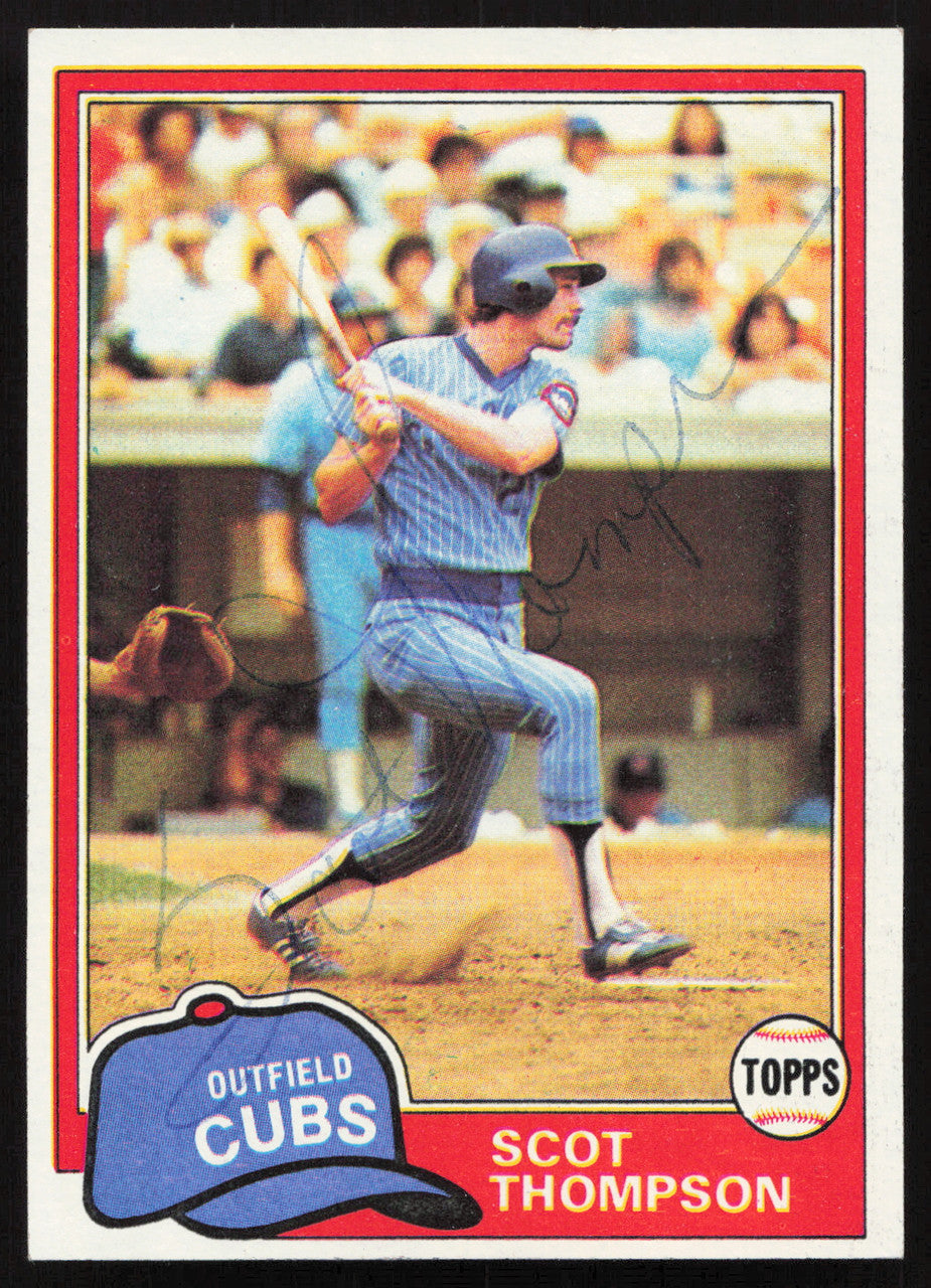 Scot Thompson Autographed 1981 Topps Card #395 Chicago Cubs SKU #264933