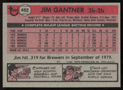 Jim Gantner Autographed 1981 Topps Card #482 Milwaukee Brewers SKU #264935