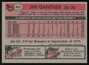 Jim Gantner Autographed 1981 Topps Card #482 Milwaukee Brewers SKU #264936