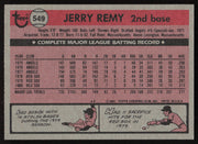 Jerry Remy Autographed 1981 Topps Card #549 Boston Red Sox SKU #264940