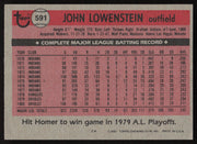 John Lowenstein Autographed 1981 Topps Card #591 Baltimore Orioles SKU #264943