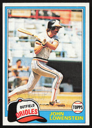 John Lowenstein Autographed 1981 Topps Card #591 Baltimore Orioles SKU #264944