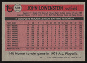 John Lowenstein Autographed 1981 Topps Card #591 Baltimore Orioles SKU #264944