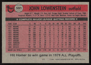 John Lowenstein Autographed 1981 Topps Card #591 Baltimore Orioles SKU #264945