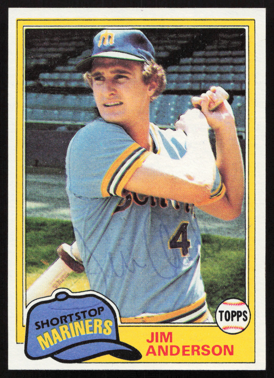 Jim Anderson Autographed 1981 Topps Card #613 Seattle Mariners SKU #264946