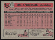 Jim Anderson Autographed 1981 Topps Card #613 Seattle Mariners SKU #264946