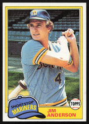 Jim Anderson Autographed 1981 Topps Card #613 Seattle Mariners SKU #264947