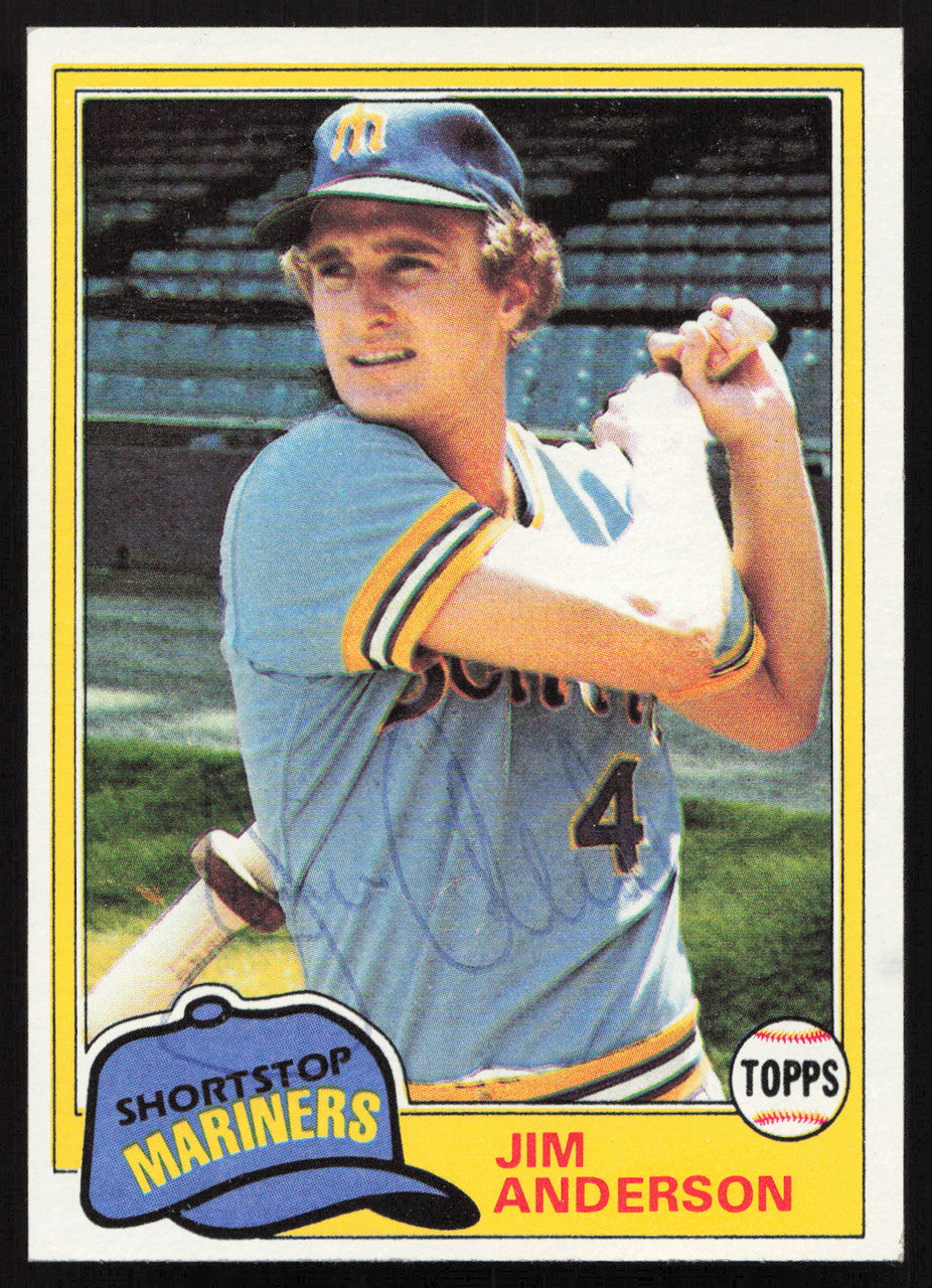 Jim Anderson Autographed 1981 Topps Card #613 Seattle Mariners SKU #264947