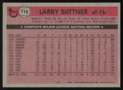 Larry Biittner Autographed 1981 Topps Card #718 Chicago Cubs SKU #264950