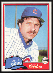 Larry Biittner Autographed 1981 Topps Card #718 Chicago Cubs SKU #264951