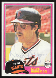 Dave Bergman Autographed 1981 Topps Traded Card #734 San Francisco Giants SKU #264954