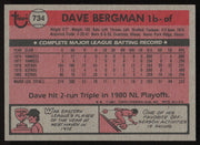 Dave Bergman Autographed 1981 Topps Traded Card #734 San Francisco Giants SKU #264954