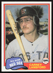 Carney Lansford Autographed 1981 Topps Traded Card #788 Boston Red Sox SKU #264959