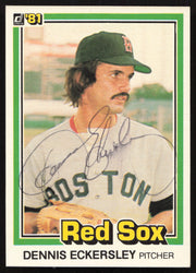 Dennis Eckersley Autographed 1981 Donruss Card #96 Boston Red Sox SKU #264979