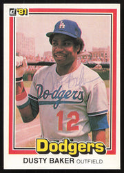 Dusty Baker Autographed 1981 Donruss Card #179 Los Angeles Dodgers SKU #264983