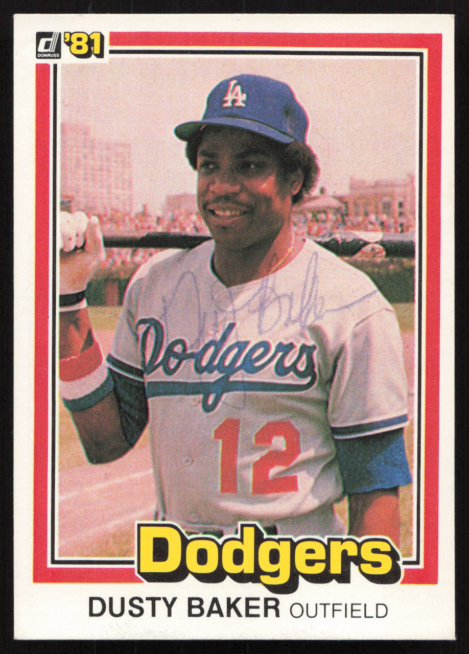 Dusty Baker Autographed 1981 Donruss Card #179 Los Angeles Dodgers SKU #264983