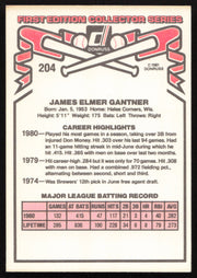 Jim Gantner Autographed 1981 Donruss Card #204 Milwaukee Brewers SKU #264986