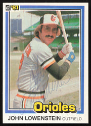 John Lowenstein Autographed 1981 Donruss Card #235 Baltimore Orioles SKU #264990