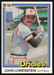 John Lowenstein Autographed 1981 Donruss Card #235 Baltimore Orioles SKU #264992